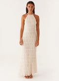Altagracia | Women's Halter Neck Sleeveless A Line Maxi Dress