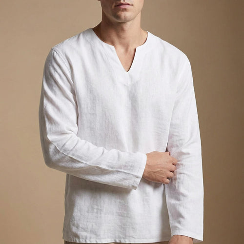 Altonio | Men's Split Neck Long Sleeve Dress Shirt