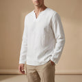 Altonio | Men's Split Neck Long Sleeve Dress Shirt