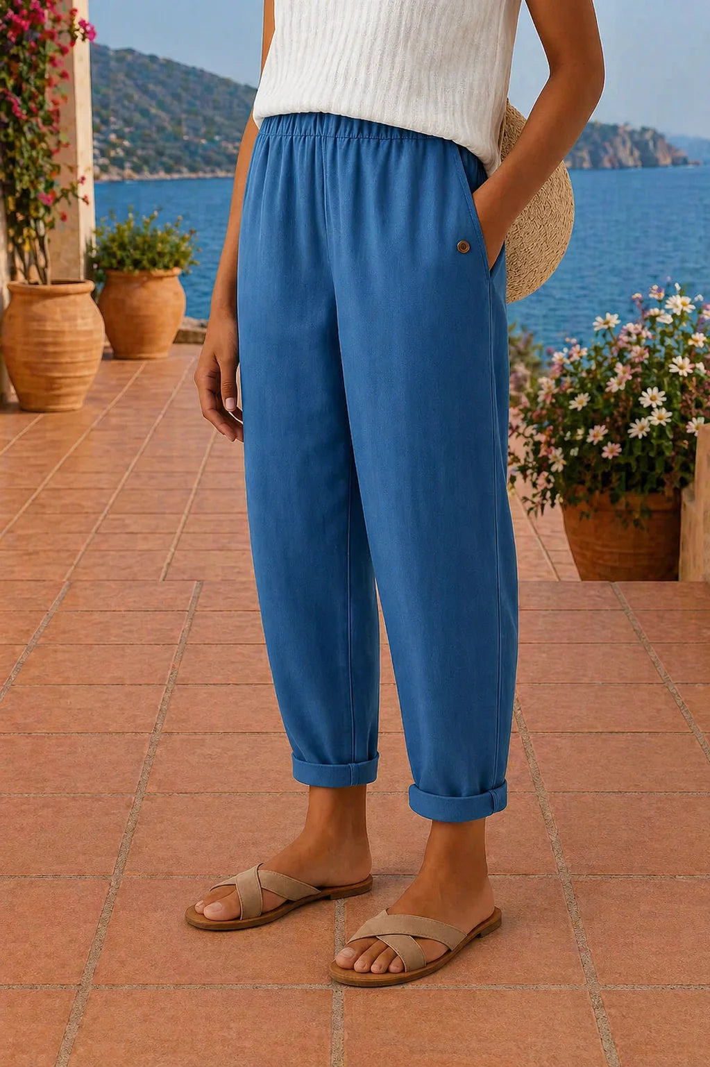 Alva | Women's Cropped High Waist Tapered Leg Pants