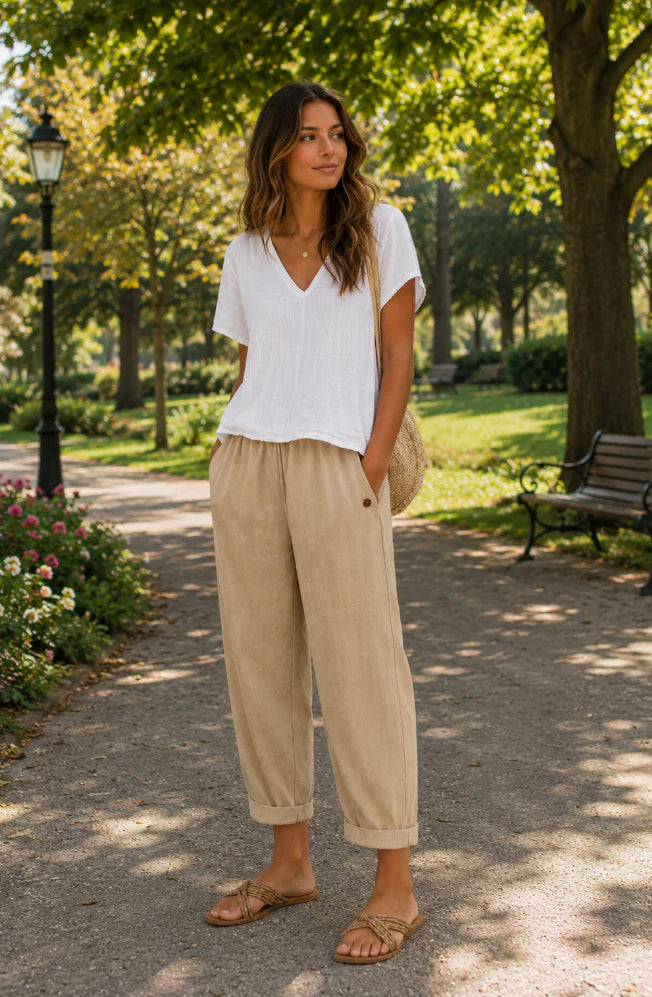 Alva | Women's Cropped High Waist Tapered Leg Pants