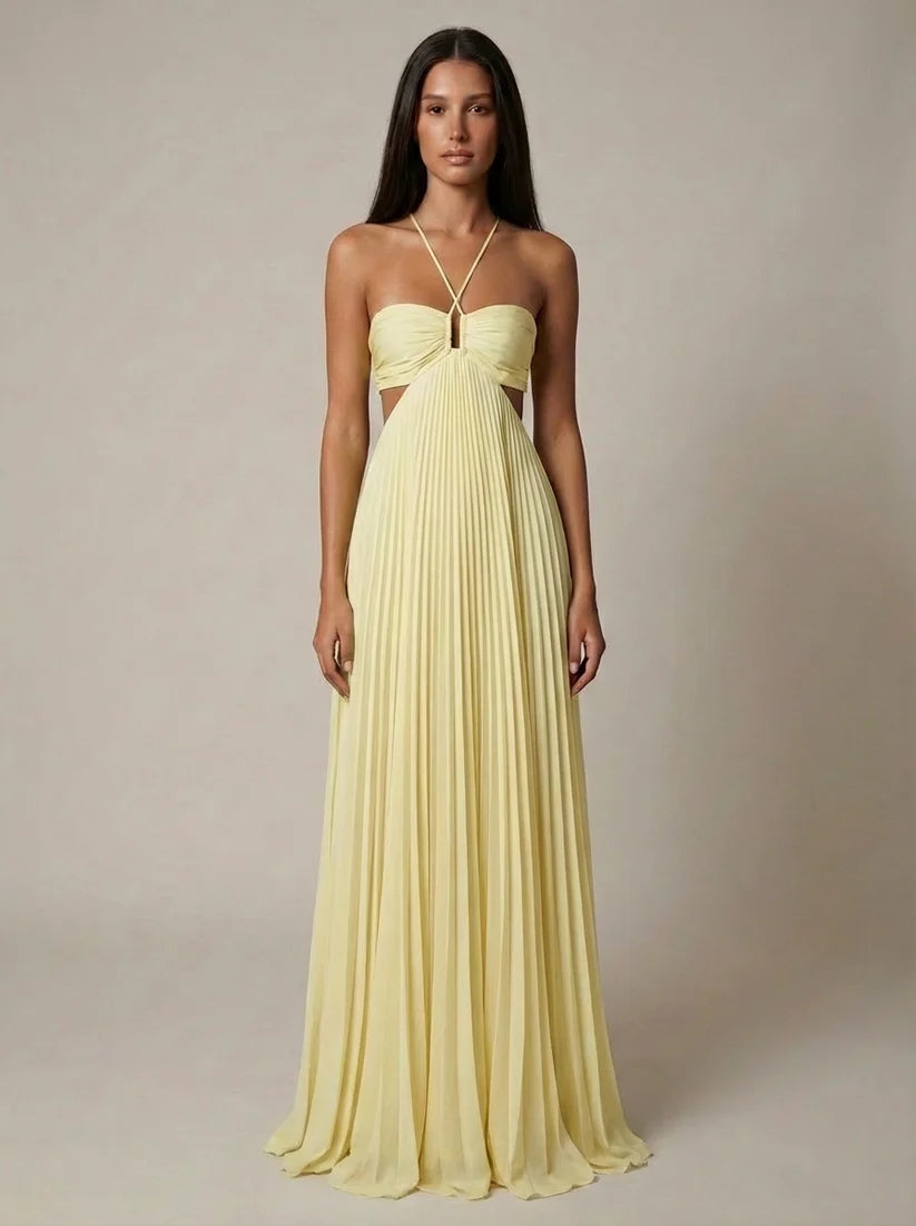 Alvana | Women's Strappy A Line Sleeveless Flowy Maxi Dress