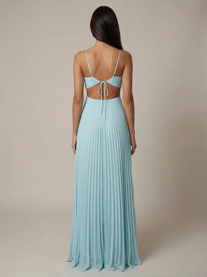 Alvana | Women's Strappy A Line Sleeveless Flowy Maxi Dress