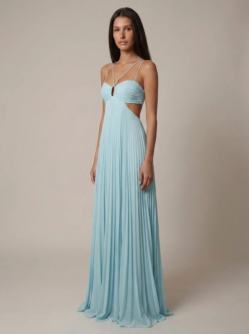 Alvana | Women's Strappy A Line Sleeveless Flowy Maxi Dress