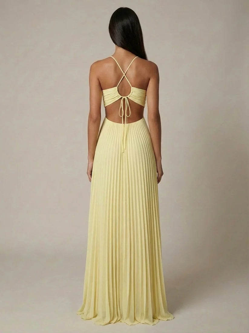Alvana | Women's Strappy A Line Sleeveless Flowy Maxi Dress