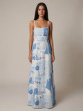 Alvia | Women's Printed Sleeveless Square Neck Maxi Dress