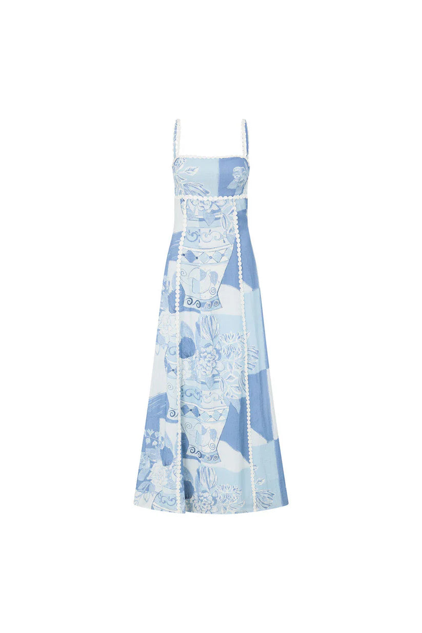 Alvia | Women's Printed Sleeveless Square Neck Maxi Dress