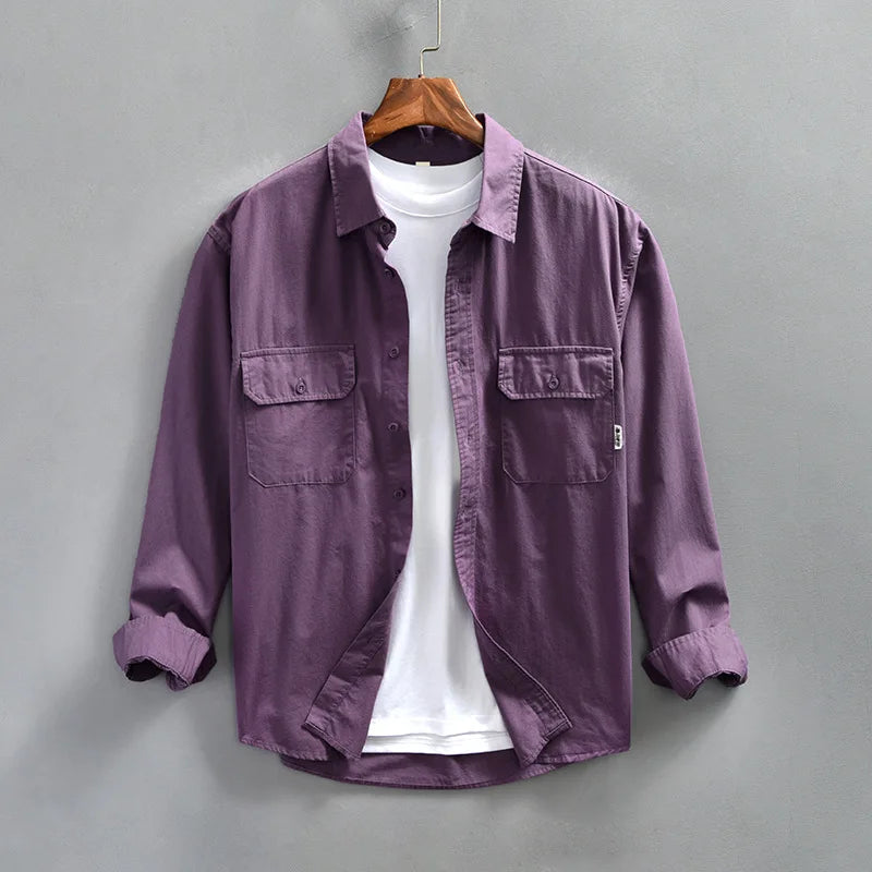 Alvin | Men’s Button Up Long Sleeve Pocket Shirt