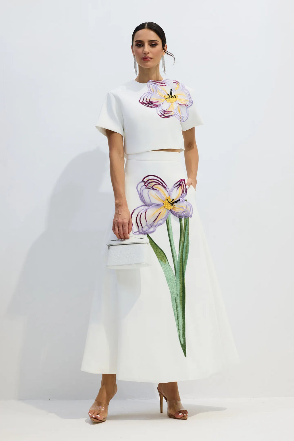 Alvita | Women’s Floral Applique Flowy Summer Two Piece Set