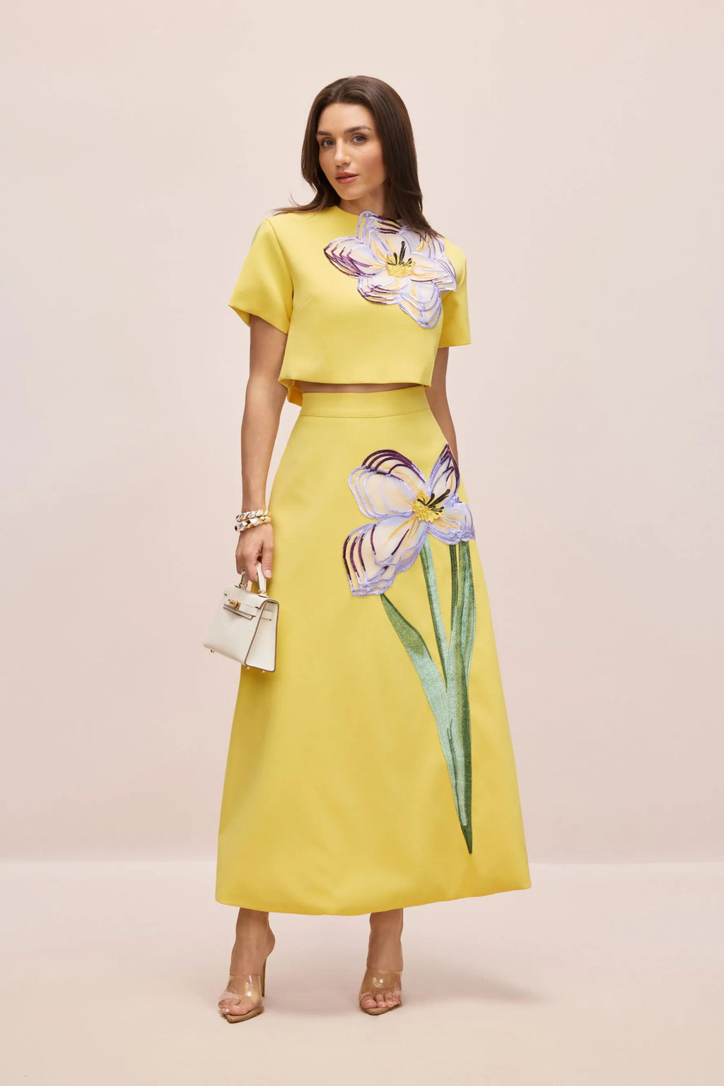 Alvita | Women’s Floral Applique Flowy Summer Two Piece Set