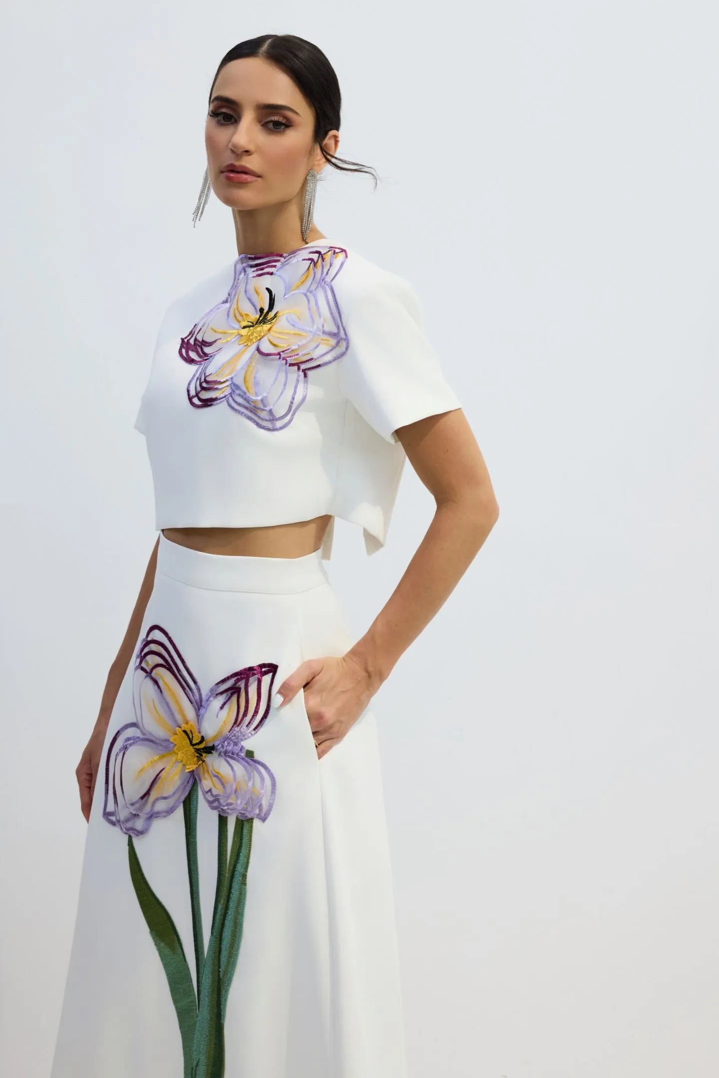 Alvita | Women’s Floral Applique Flowy Summer Two Piece Set