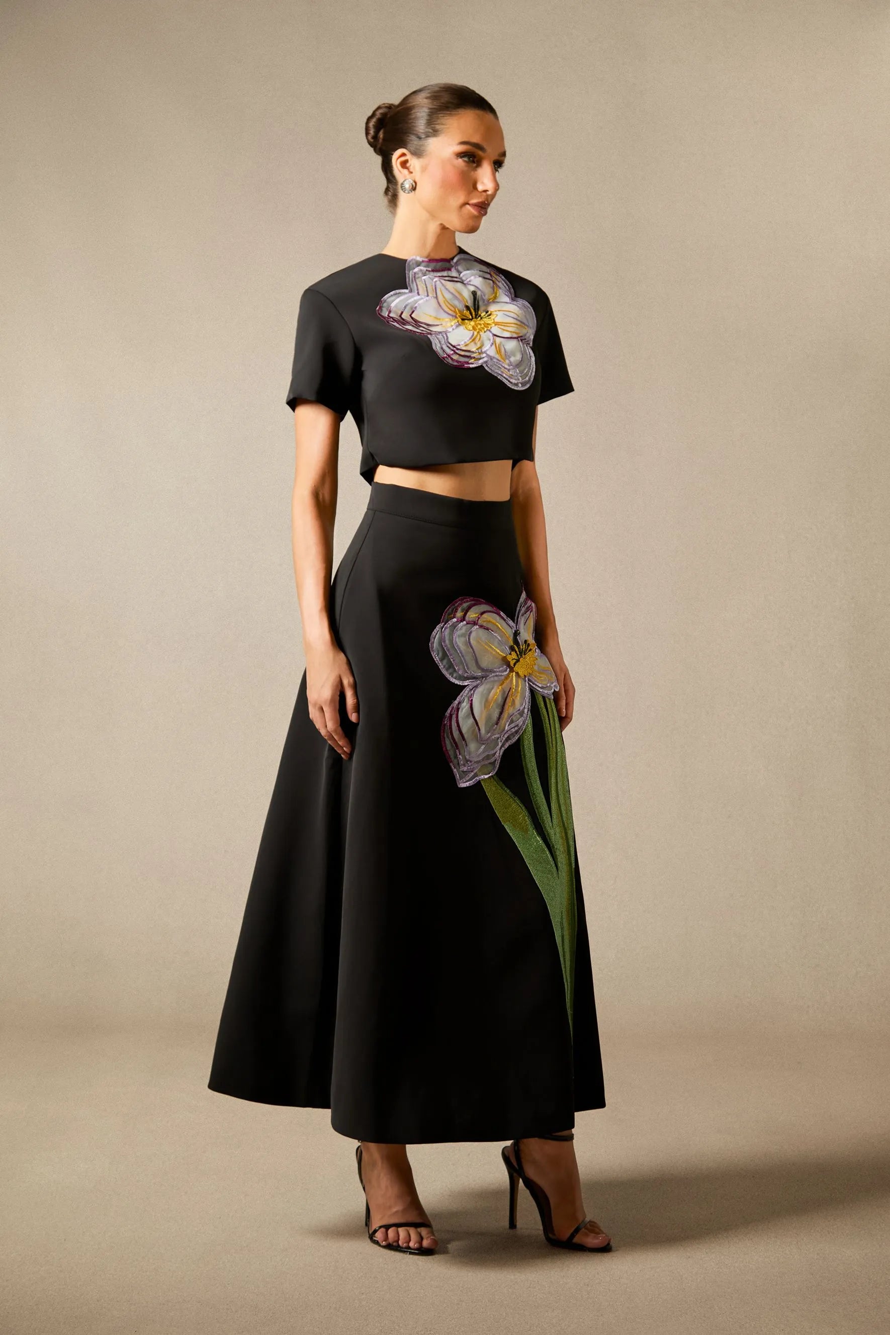 Alvita | Women’s Floral Applique Flowy Summer Two Piece Set
