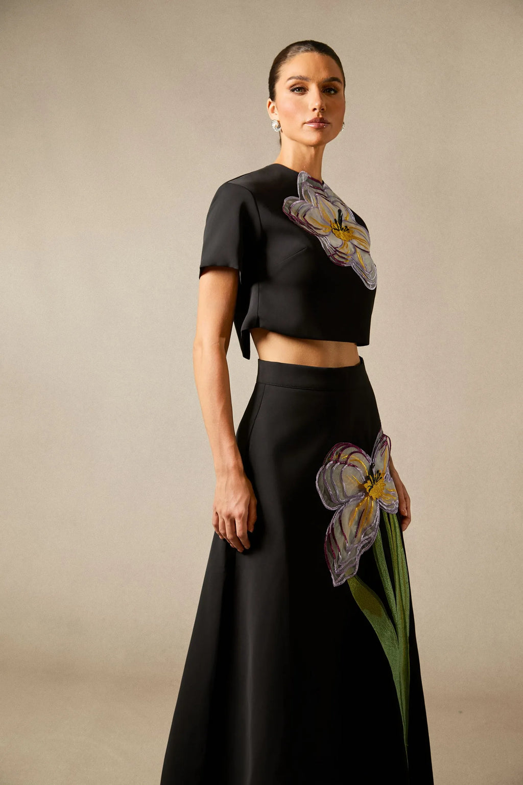 Alvita | Women’s Floral Applique Flowy Summer Two Piece Set