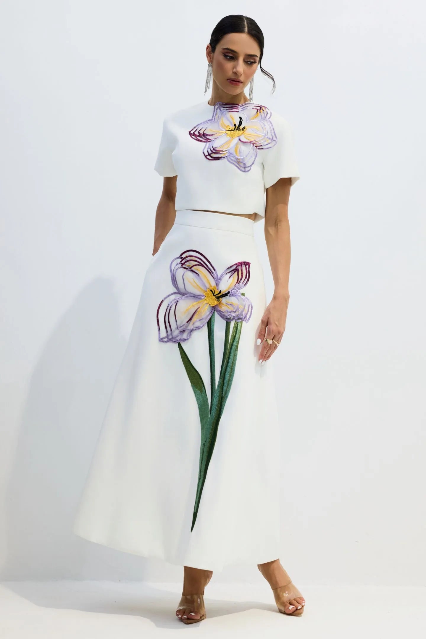 Alvita | Women’s Floral Applique Flowy Summer Two Piece Set