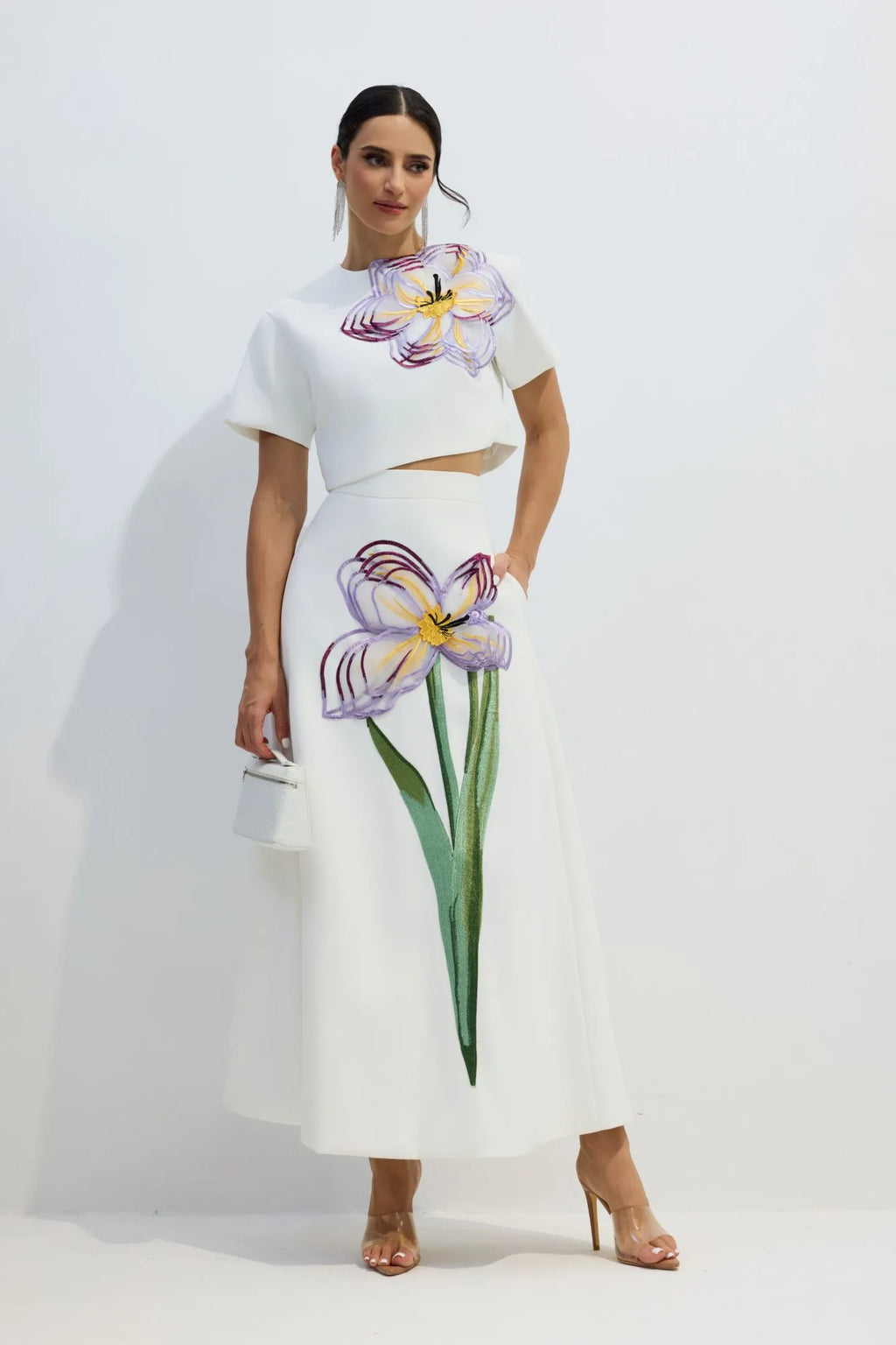 Alvita | Women’s Floral Applique Flowy Summer Two Piece Set