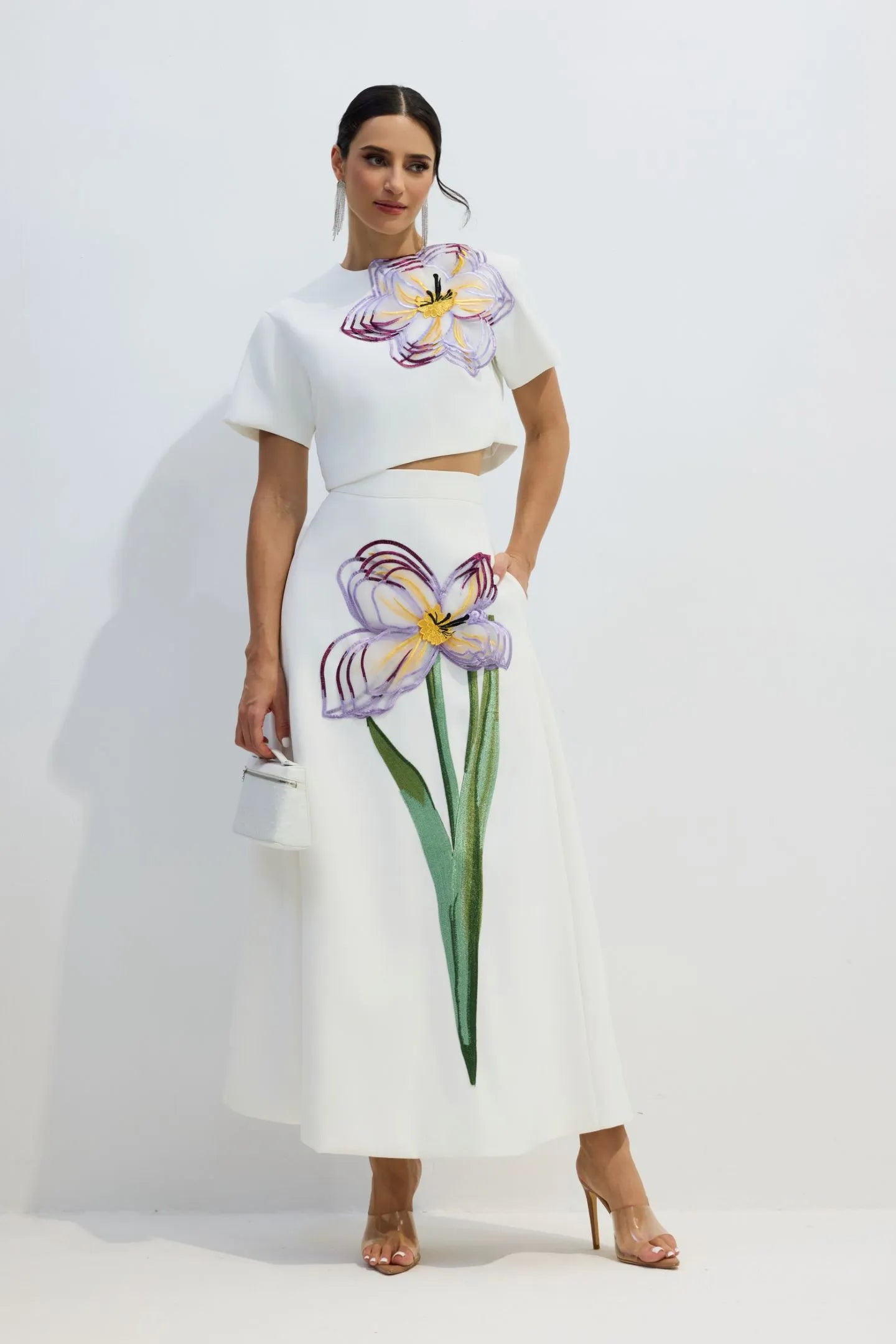 Alvita | Women’s Floral Applique Flowy Summer Two Piece Set