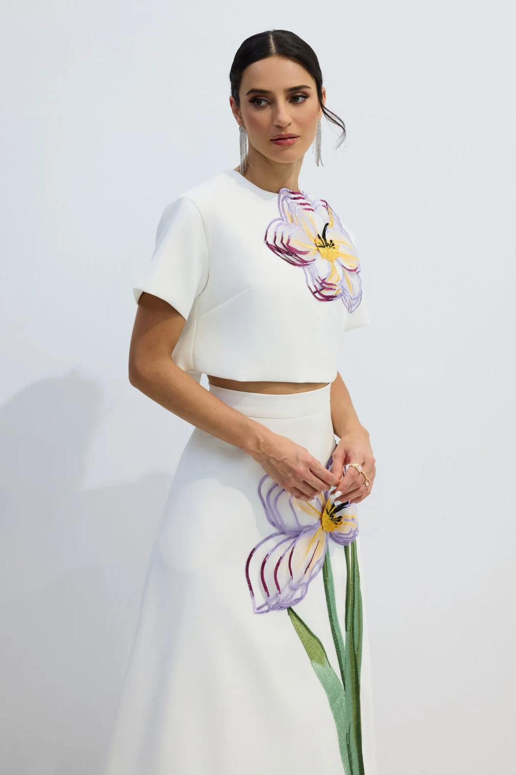 Alvita | Women’s Floral Applique Flowy Summer Two Piece Set