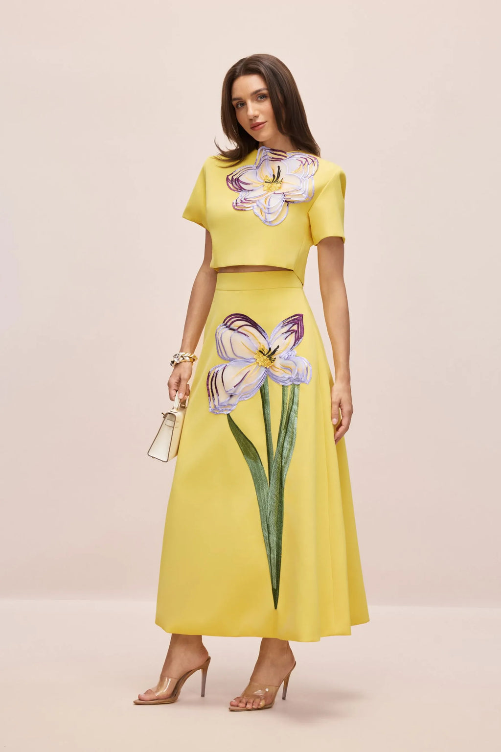 Alvita | Women’s Floral Applique Flowy Summer Two Piece Set