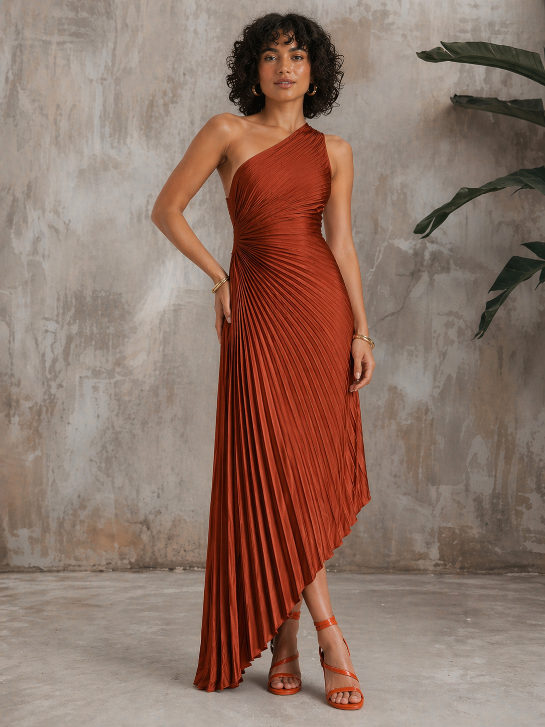 Alycia | Women's Asymmetrical One Shoulder Maxi Dress