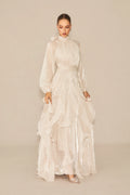 Alylah | Women’s Long Sleeve Ruffled Flowy Wedding Guest Dress