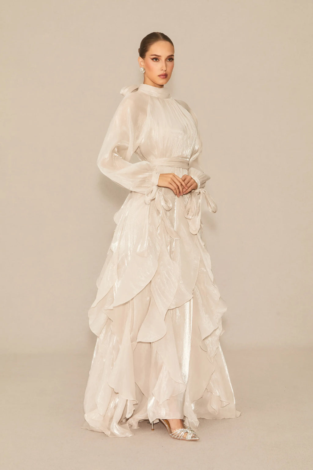 Alylah | Women’s Long Sleeve Ruffled Flowy Wedding Guest Dress