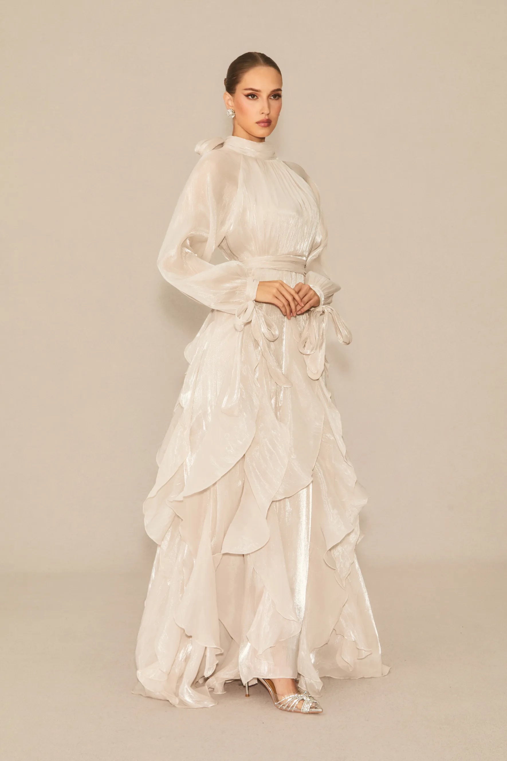 Alylah | Women’s Long Sleeve Ruffled Flowy Wedding Guest Dress