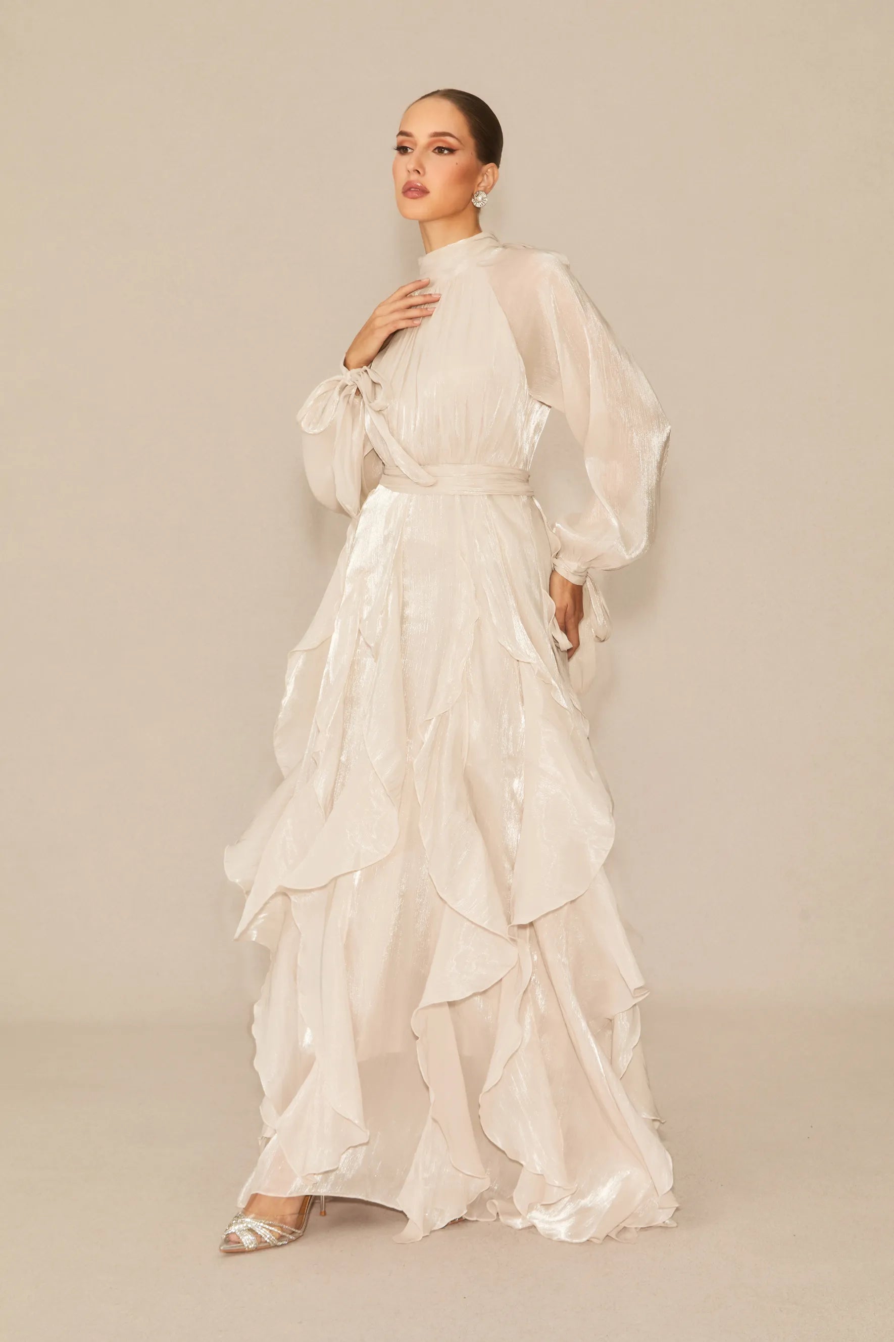 Alylah | Women’s Long Sleeve Ruffled Flowy Wedding Guest Dress
