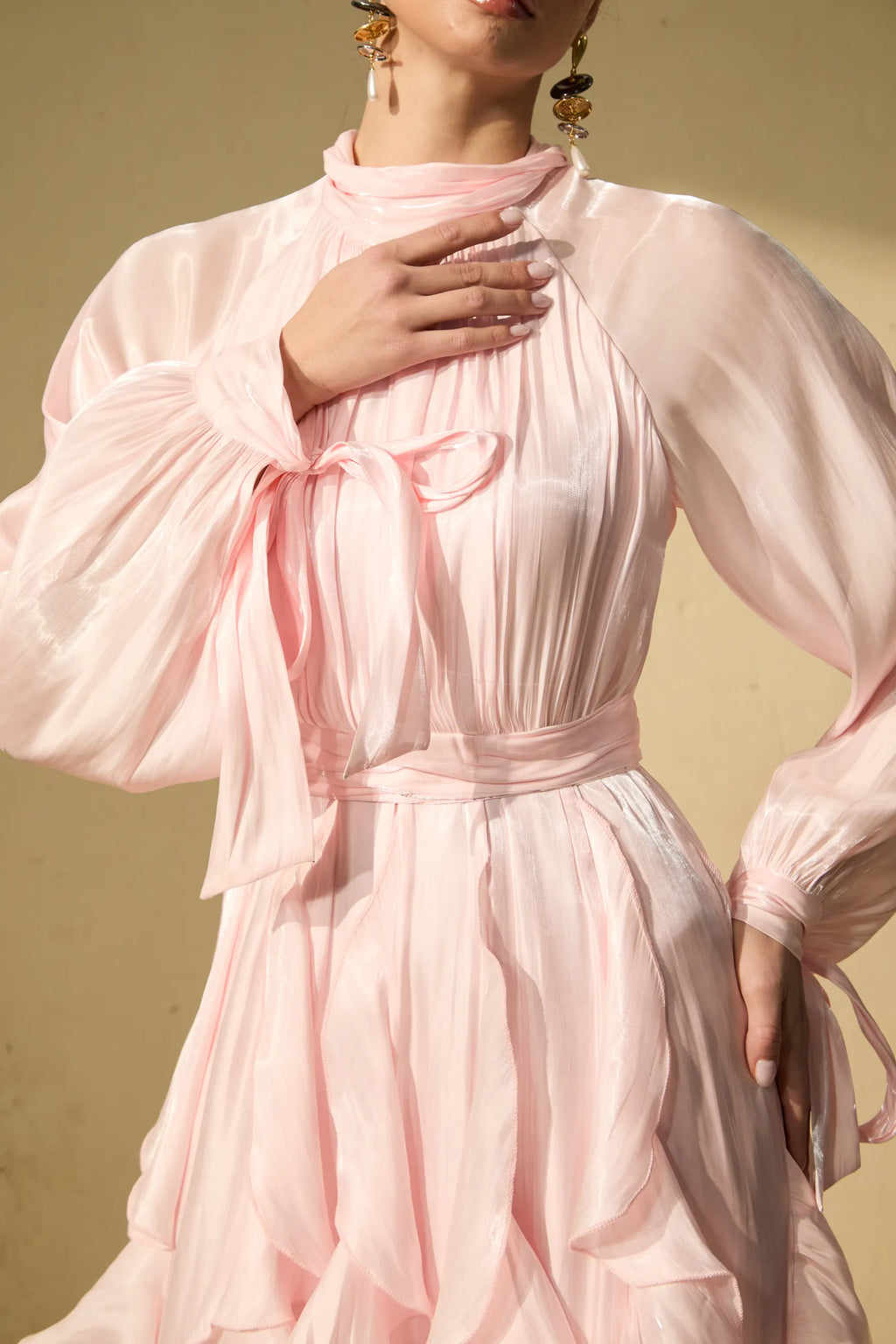 Alylah | Women’s Long Sleeve Ruffled Flowy Wedding Guest Dress