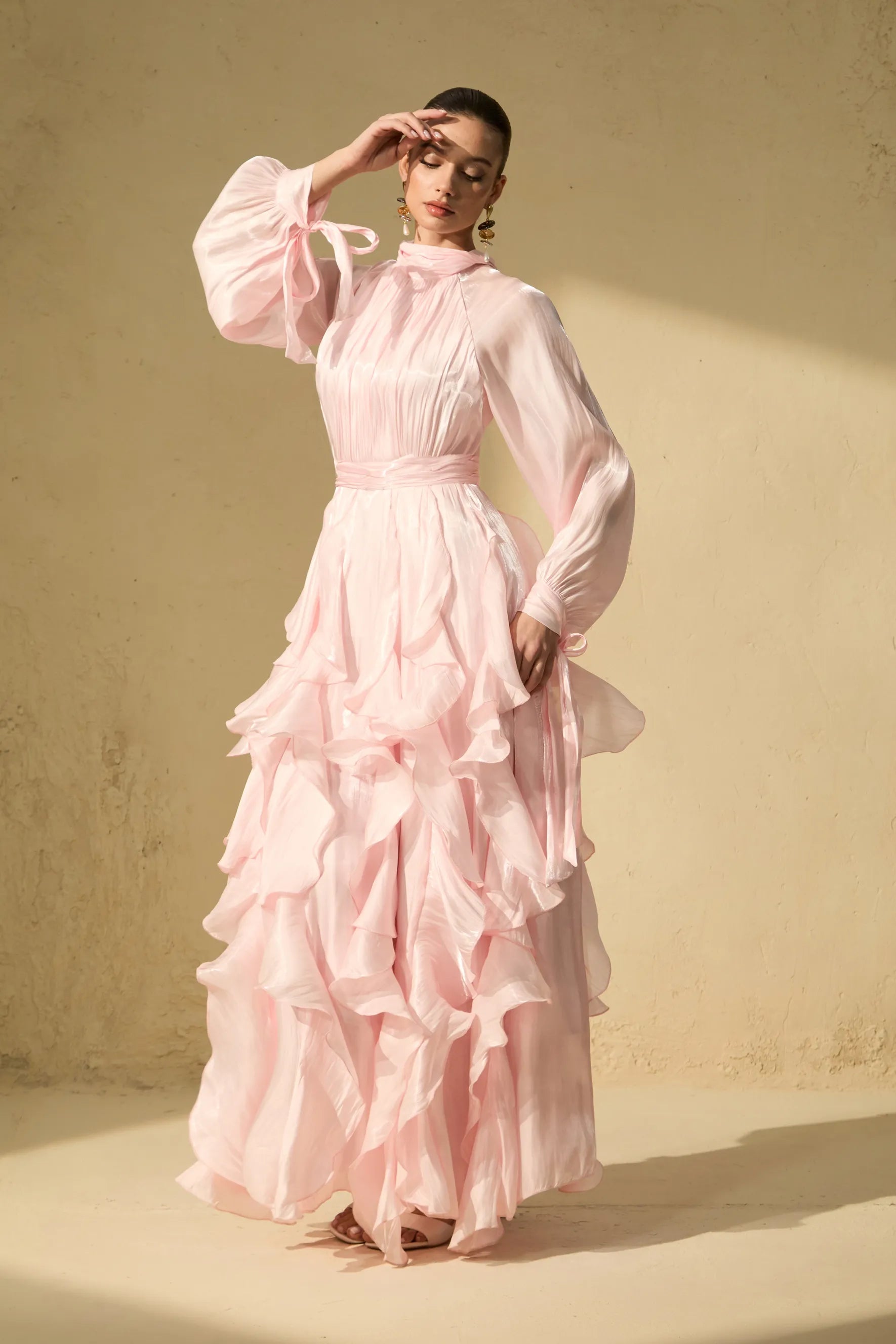 Alylah | Women’s Long Sleeve Ruffled Flowy Wedding Guest Dress