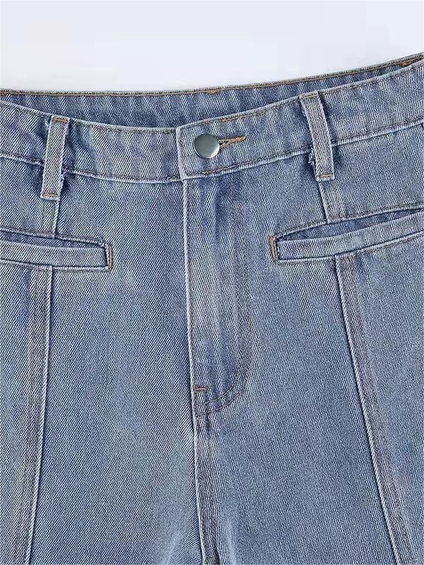 Alyssa | Women's High Waisted Flare Leg Blue Jeans