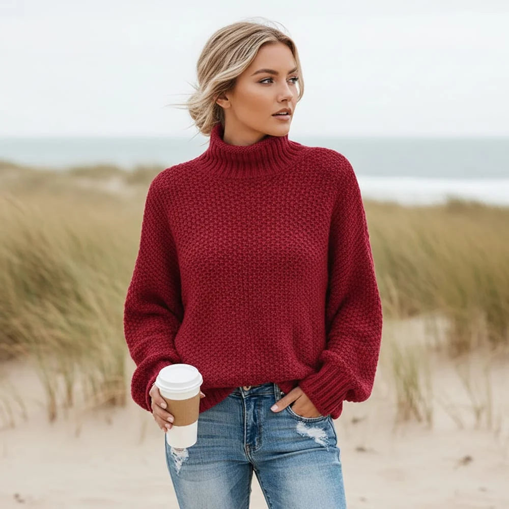 Amadea | Women’s Long Sleeve Turtleneck Knit Sweater