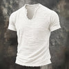Amadeus | Men's Distressed Collarless Short Sleeve T Shirt