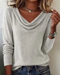 Amaka | Women’s Long Sleeve Cowl Neck Ribbed Sweater