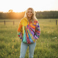 Amaliya | Women’s Multicolored Long Sleeve Drawstring Hoodie