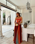 Amara | Women’s Flowy Cut Out Strapless Maxi Dress
