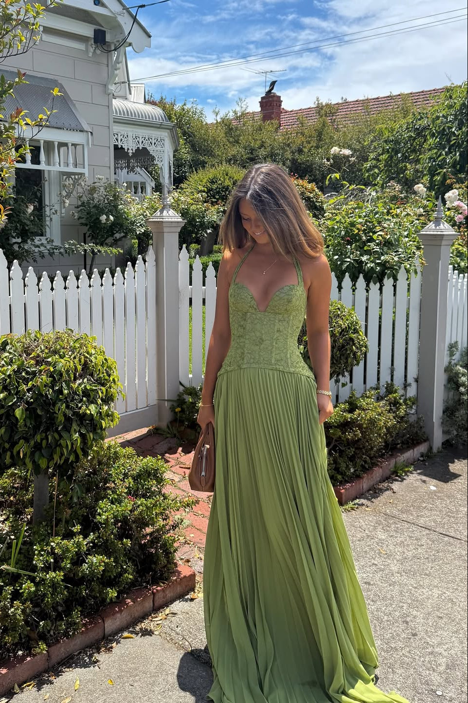 Amberly | Women’s Sleeveless Halter Neck Corset Wedding Guest Dress