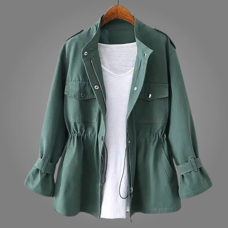 Ameena | Women's Pockets Long Sleeve Button Front Coat