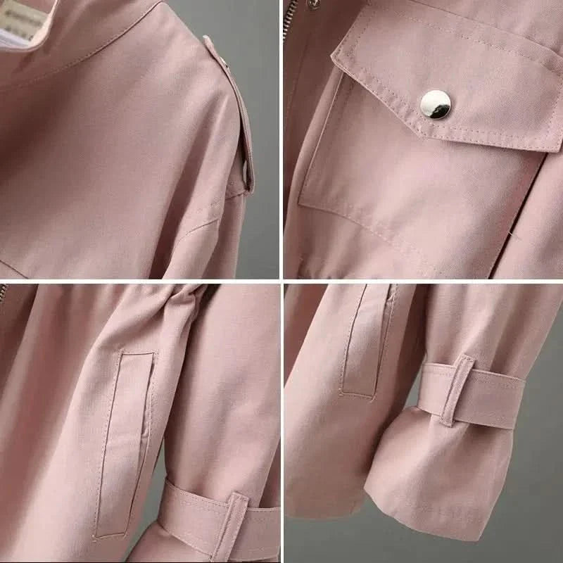 Ameena | Women's Pockets Long Sleeve Button Front Coat
