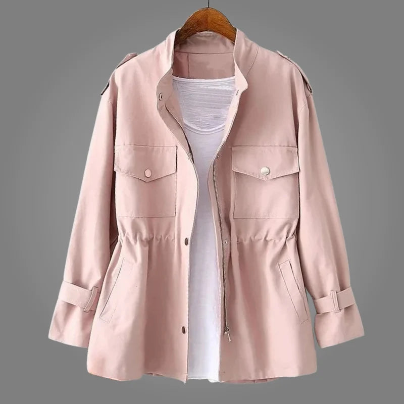Ameena | Women's Pockets Long Sleeve Button Front Coat