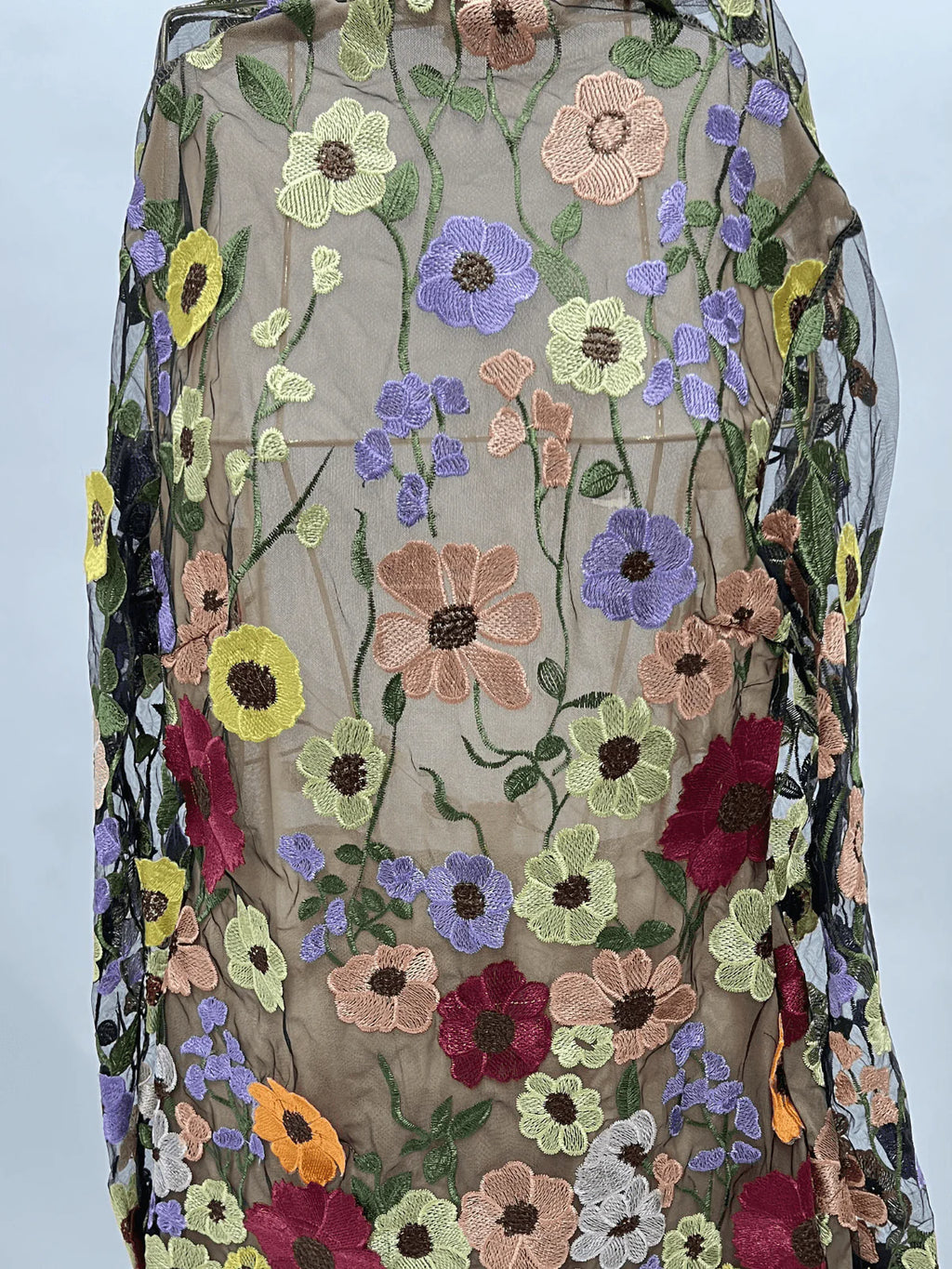 Ameerah | Women’s Mesh Open Back Floral Applique Mini Dress