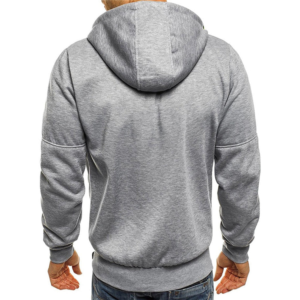 Amerigo | Men's Slim Fit Zip Front Drawstring Hoodie