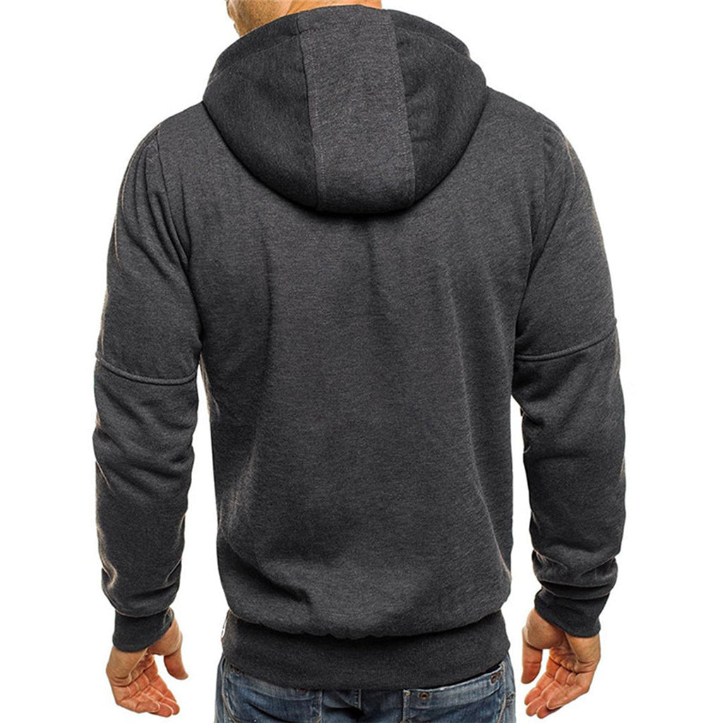 Amerigo | Men's Slim Fit Zip Front Drawstring Hoodie