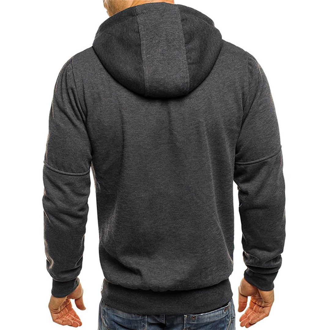 Amerigo | Men's Slim Fit Zip Front Drawstring Hoodie