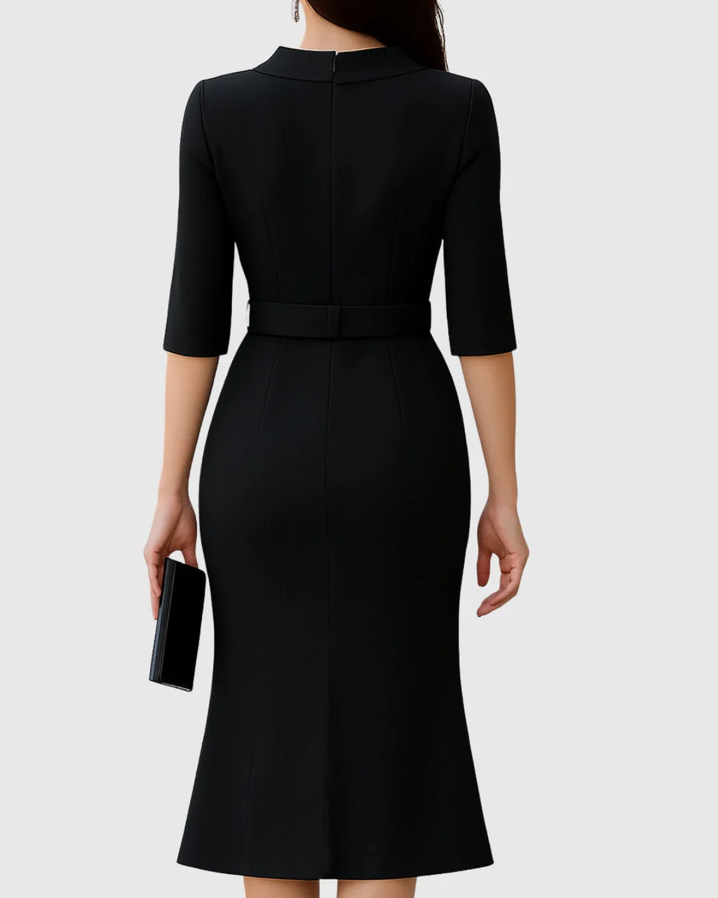 Amidala | Women’s Belted High Slit Bodycon Midi Dress