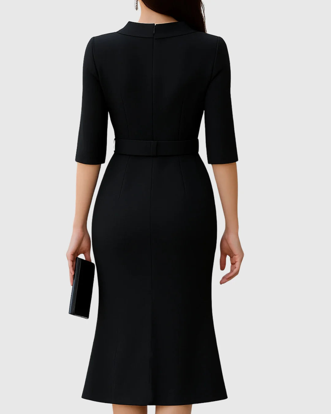 Amidala | Women’s Belted High Slit Bodycon Midi Dress