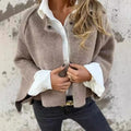 Amina | Women's Buttoned Collarless Long Sleeve Jacket