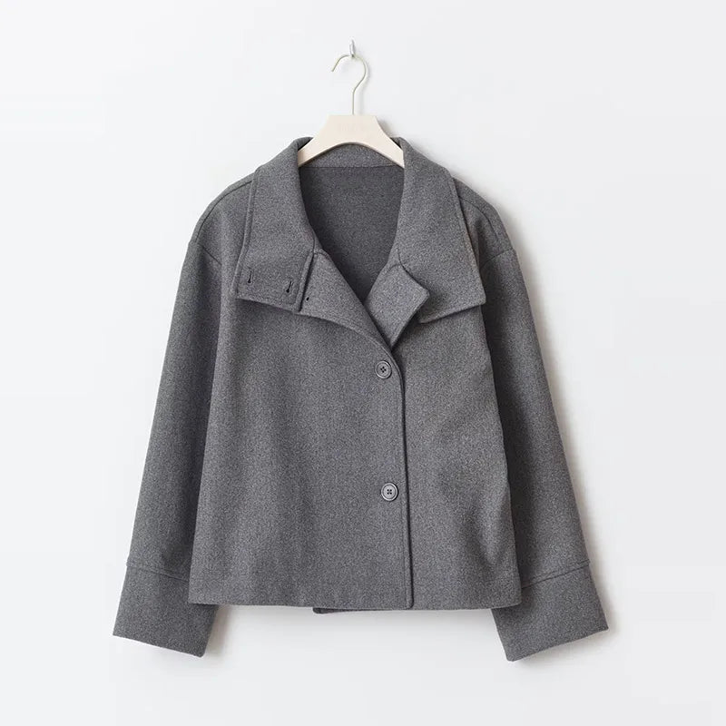 Amirah | Women's Double-Breasted Stand Collar Buttoned Coat