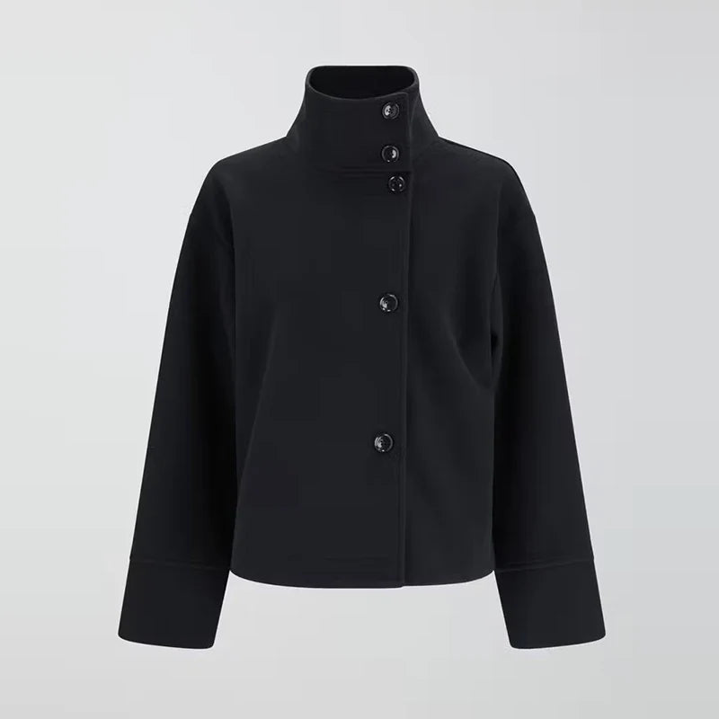 Amirah | Women's Double-Breasted Stand Collar Buttoned Coat