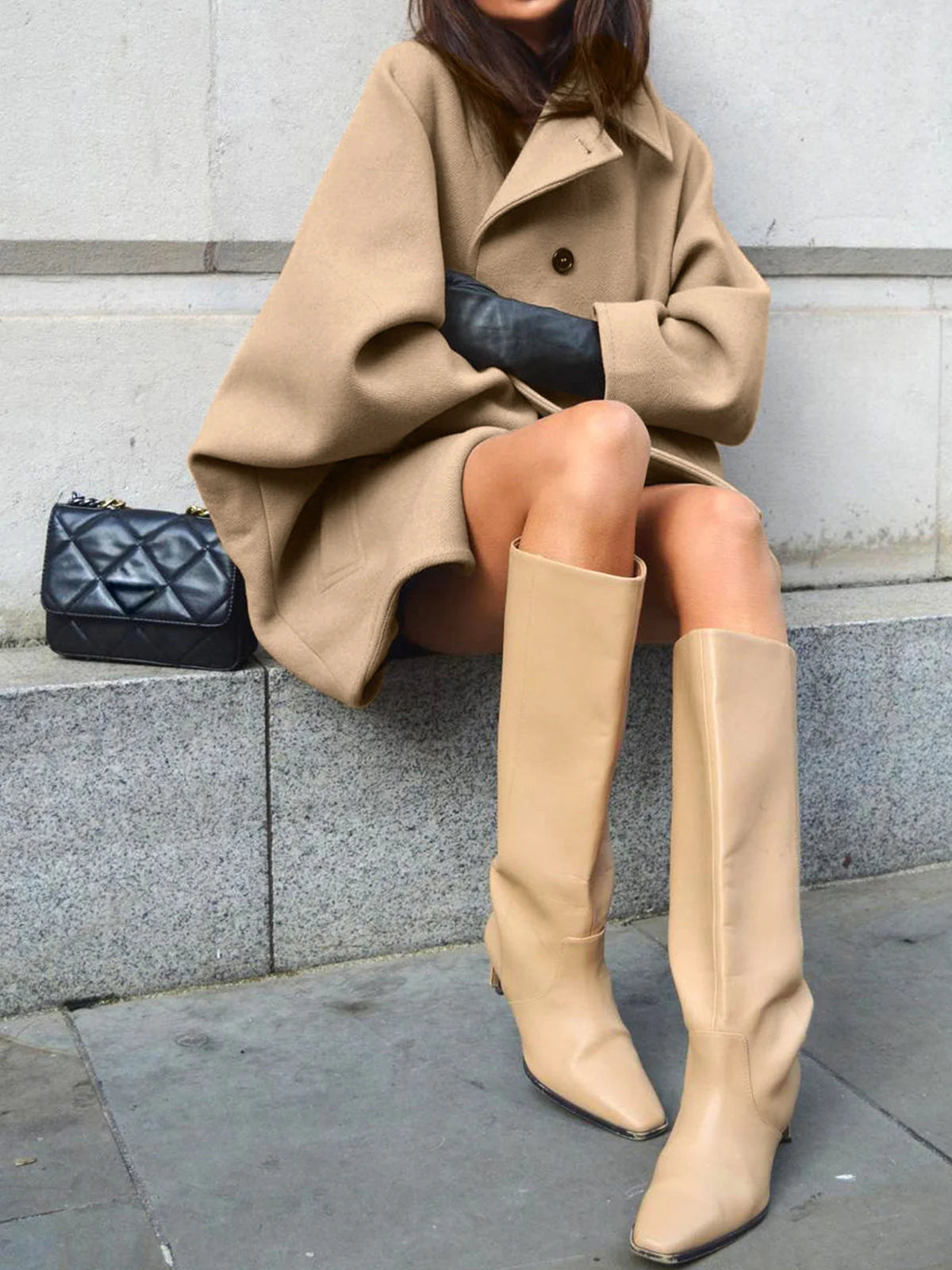Amora | Women's Oversized Button Front Collared Winter Coat