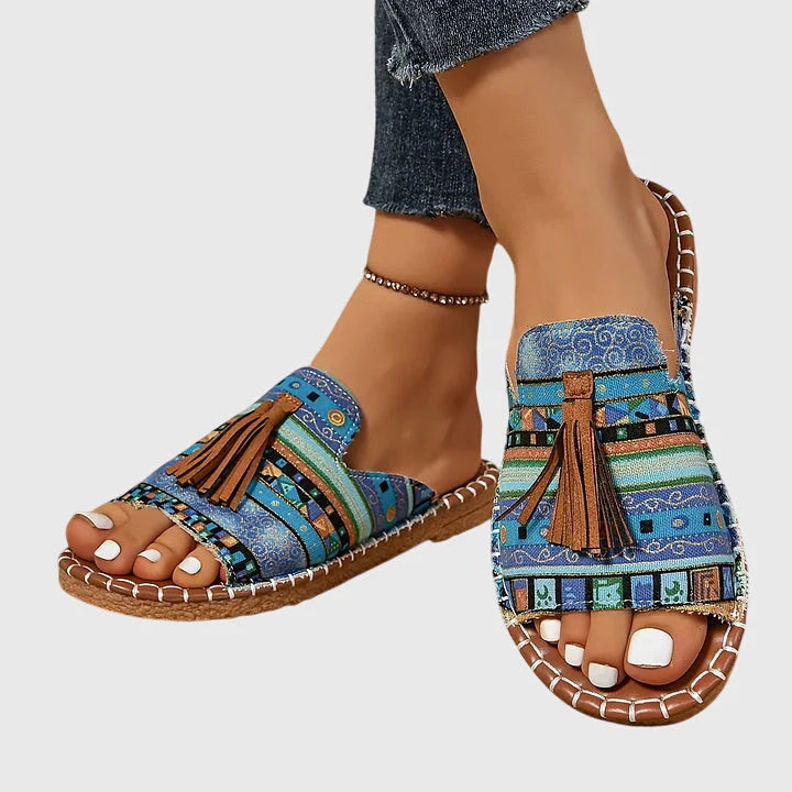 Amoret | Women's Round Toe Open Back Slip-On Flats
